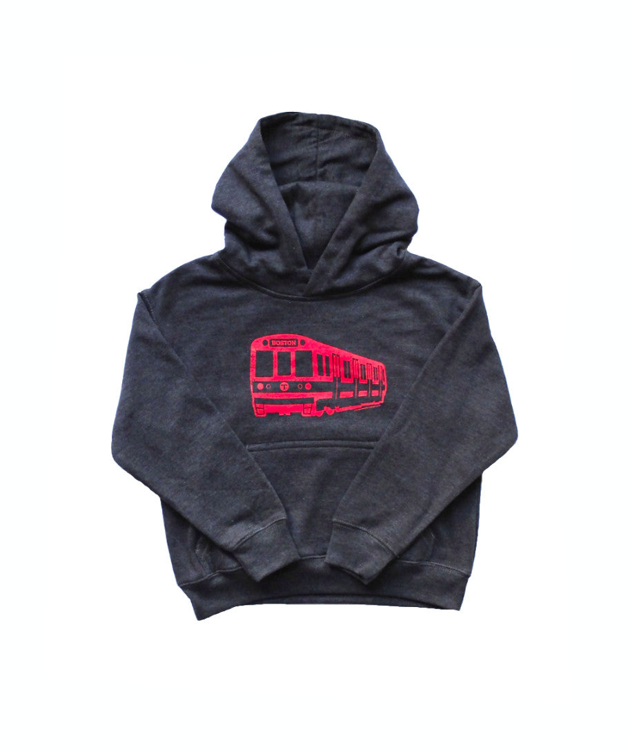 Youth Boston MBTA Red Line subway train hoodie - heather charcoal